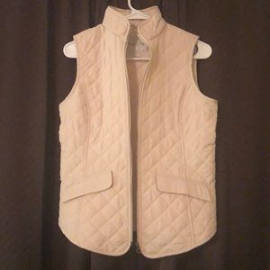 Van Heusen cream colored quilted vest, size XS